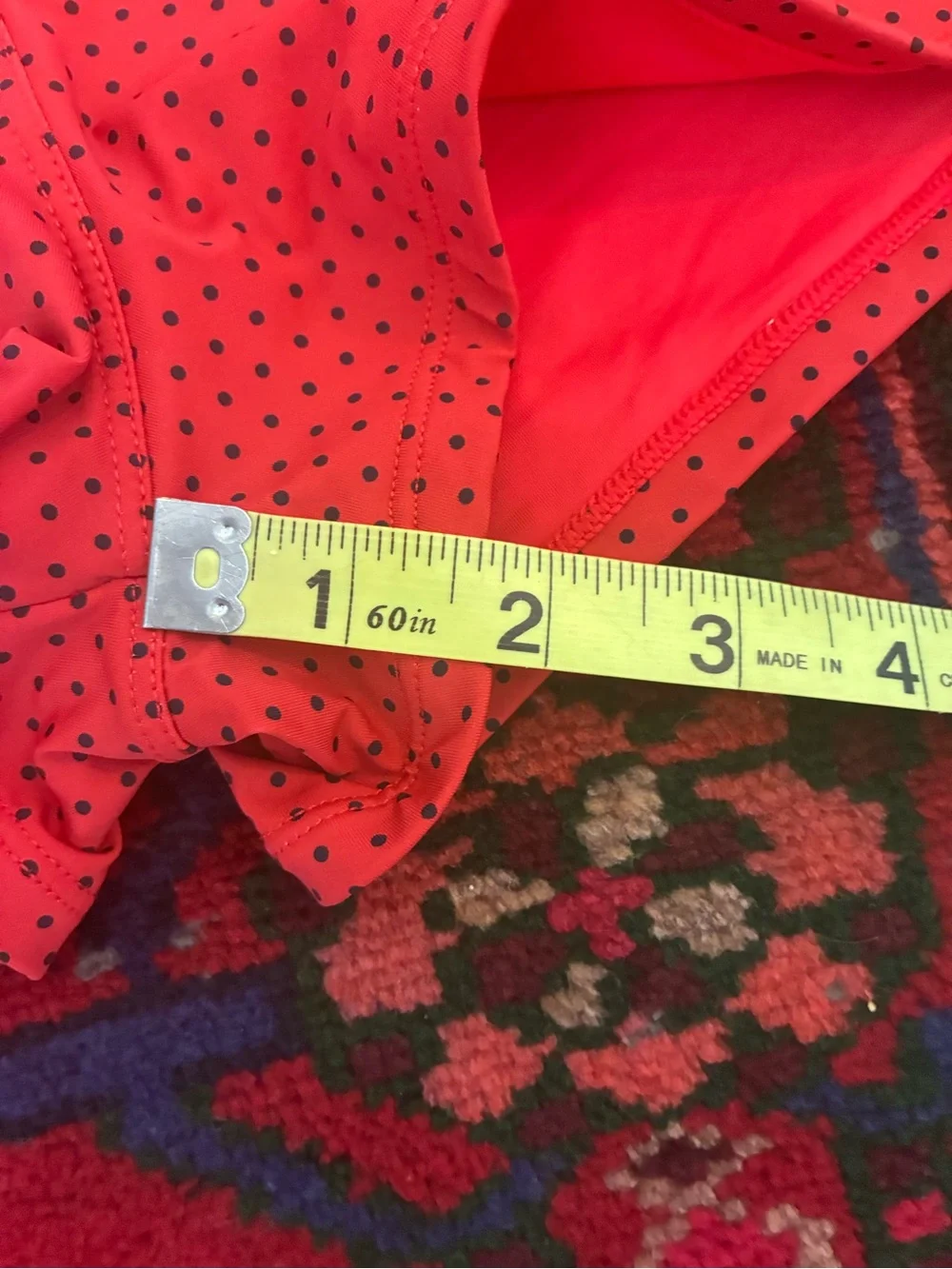 Frankie’s Bikinis Red and Black Polka Dots Boyshorts Swim Bottoms